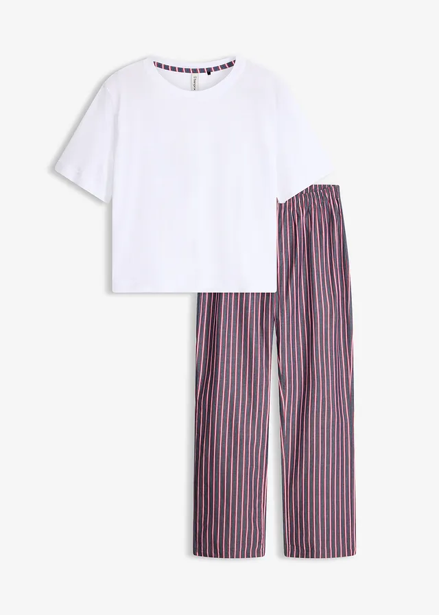 Pyjama met stoffen broek