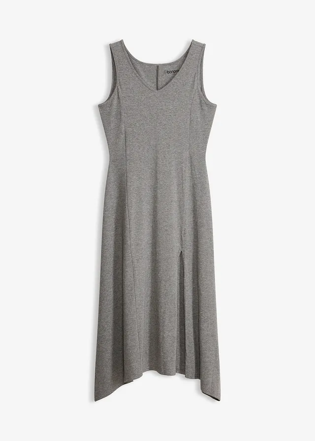 Chemise de nuit à fente • gris chiné • Boutique bonprix