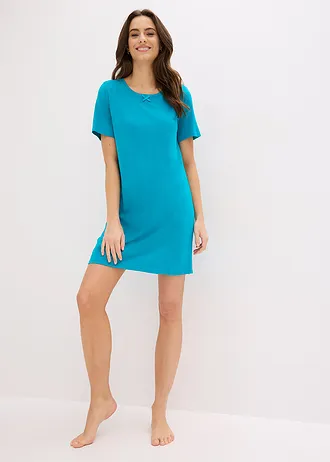 Chemise de nuit courte et douce • bleu lagon • Boutique bonprix