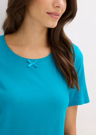 Kort nachthemd van een zachte viscose-mix • laguneblauw • bonprix online shop