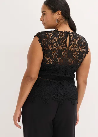 Top van kant, Kleur: zwart