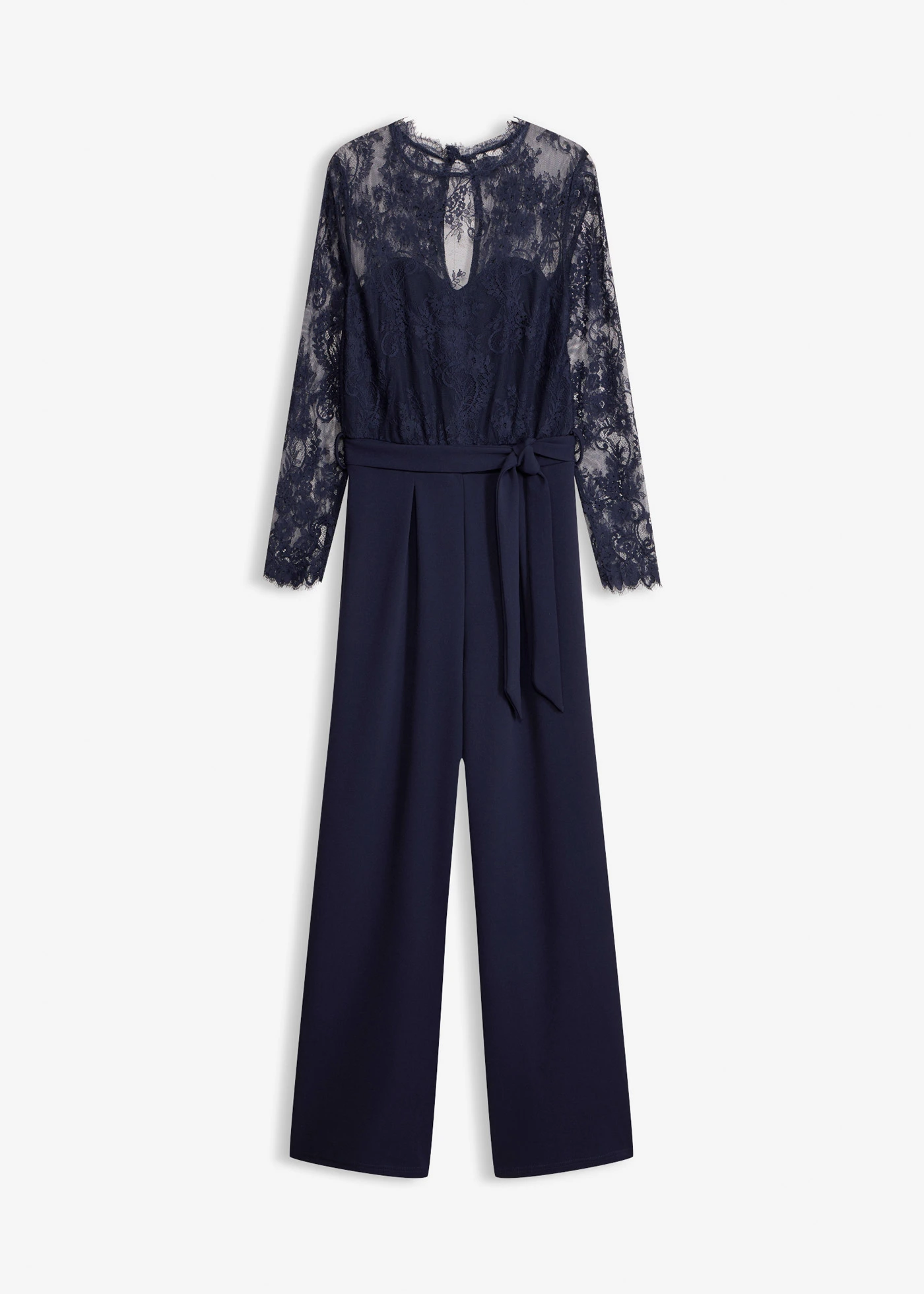 Jumpsuit met kant • donkerblauw • bonprix online shop