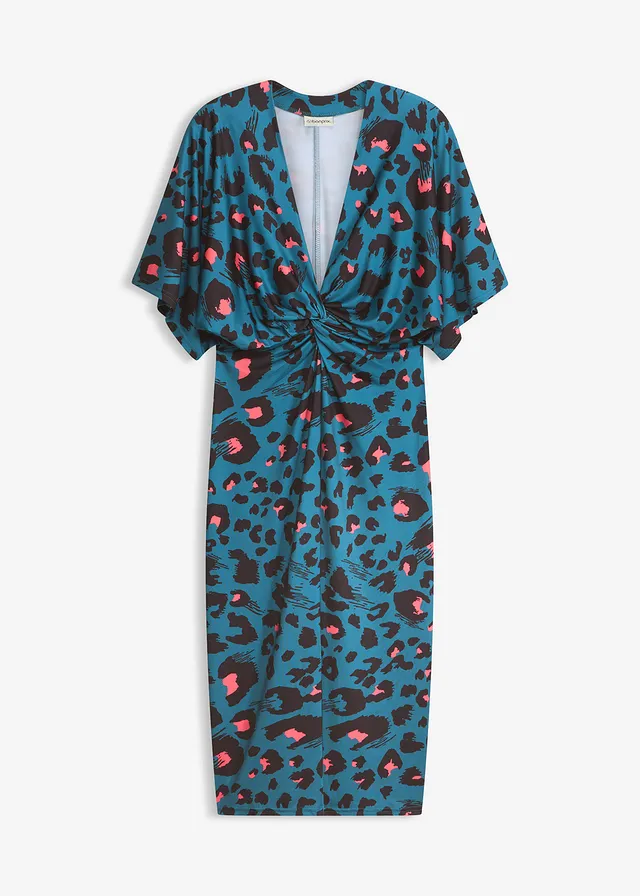 Accentuerende midi jurk van mesh • pepergroen • bonprix online shop