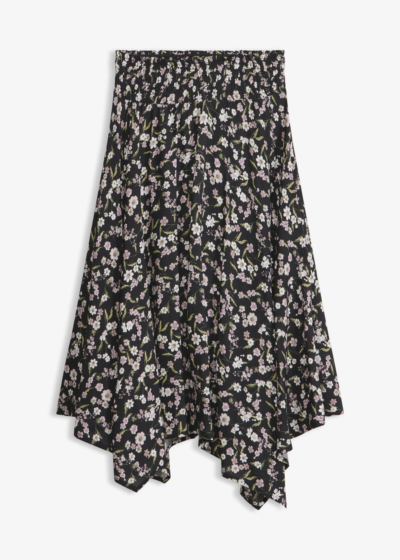 Midi rok van pure viscose • zwart-wit met print • bonprix online shop
