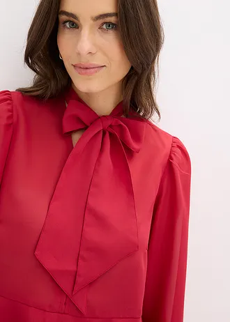 Blouse à lavallière • rouge cerise • Boutique bonprix