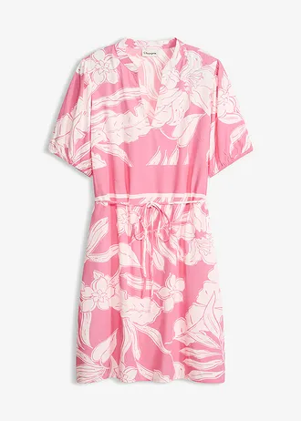 Tuniekjurk van soepele viscose, Kleur: pink gebloemd