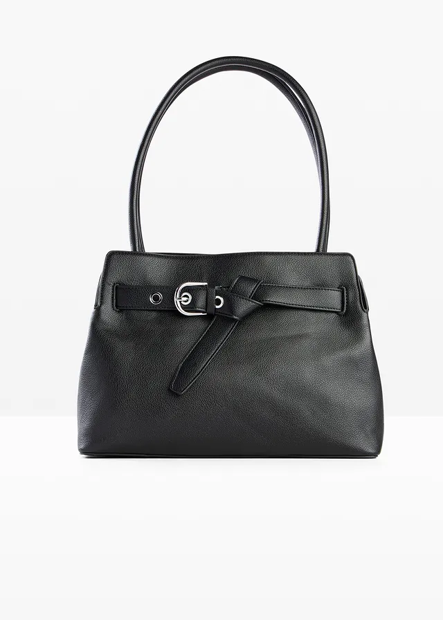 Handtas met decoratieve gesp • zwart • bonprix online shop