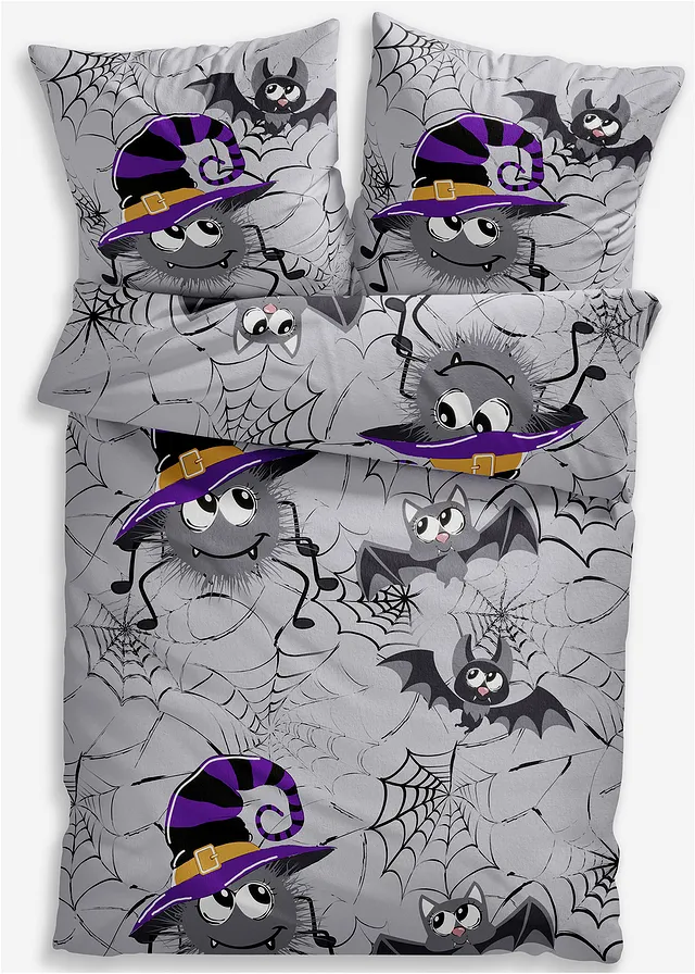 Parure de lit en polycoton • gris clair • Boutique bonprix