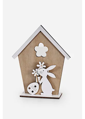 Lapin de Pâques déco avec maison • blanc-naturel • Boutique bonprix