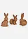 Lot de 3 lapins déco, Couleur: marron