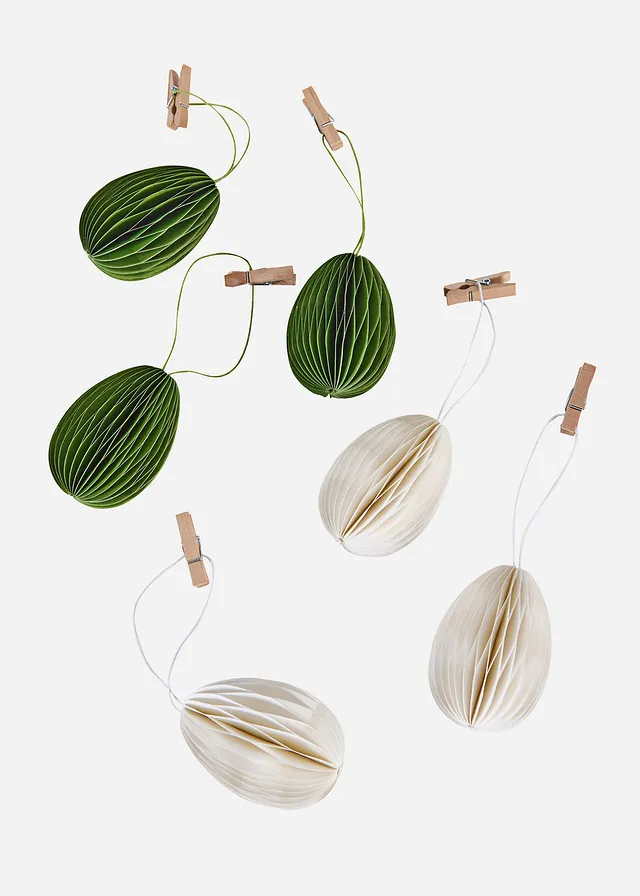 Œufs en papier à suspendre (6 pces) • crème-vert foncé • Boutique bonprix