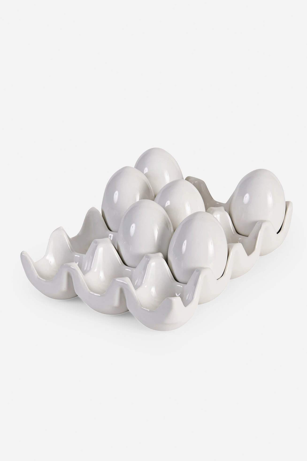 Lot de 6 œufs déco avec support • blanc • Boutique bonprix