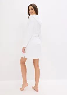 Peignoir à capuche en éponge 100% coton • blanc • Boutique bonprix