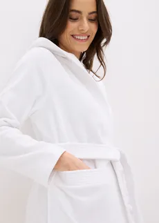 Župan, froté, s kapucňou z čistej bavlny • biela • obchod bonprix