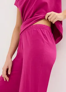 Piżama z szerokimi spodniami culotte 3/4 • różowy fuksja • sklep bonprix