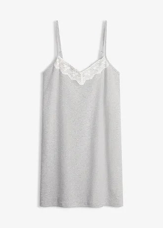 Nuisette en coton côtelé • gris clair chiné-blanc • Boutique bonprix
