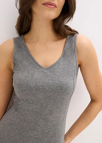 Chemise de nuit à fente • gris chiné • Boutique bonprix