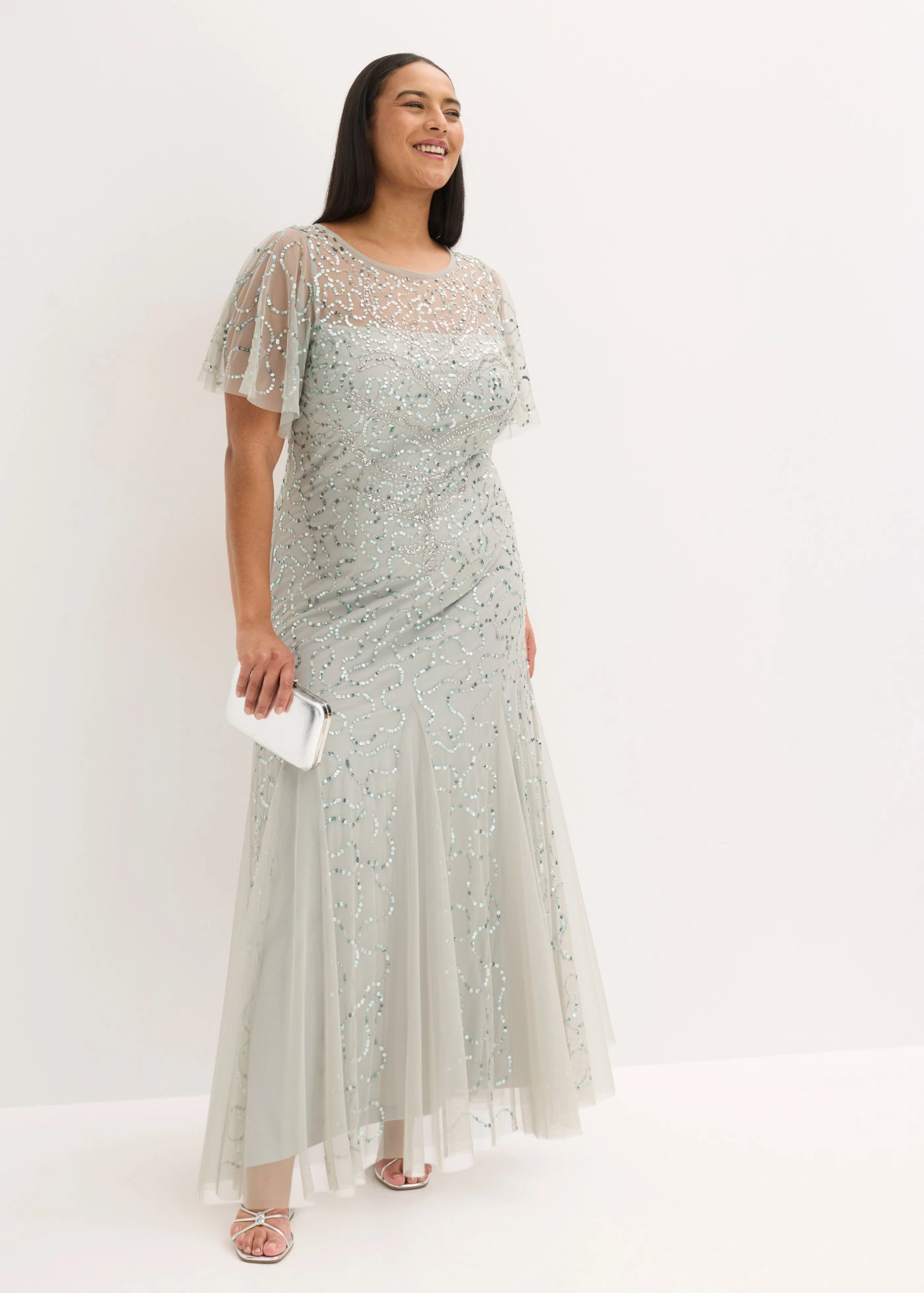 Sukienka wieczorowa • dymny miętowy plus size • sklep bonprix