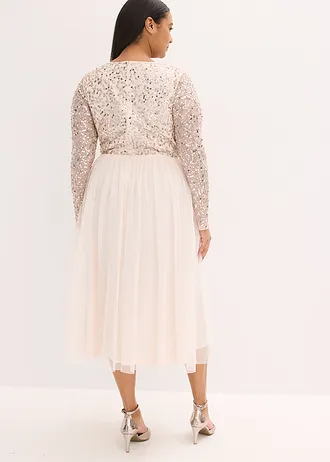 Robe de cocktail brodée de sequins, Couleur: rose clair