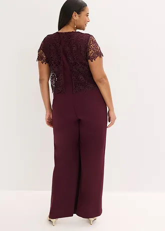 Combinaison douce en matière néoprène avec dentelle, Couleur: bordeaux