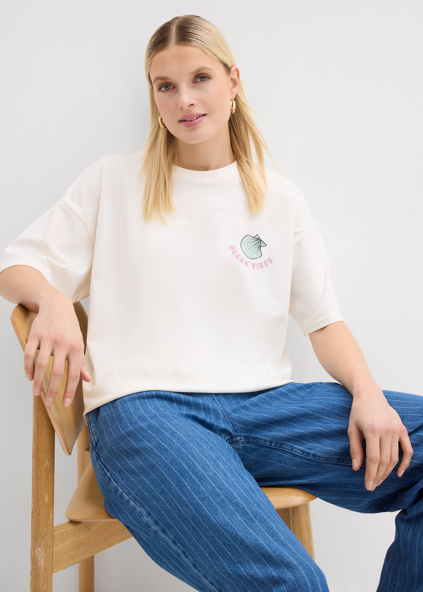 Oversized shirt • wolwit-lichtblauwmet print • bonprix online shop