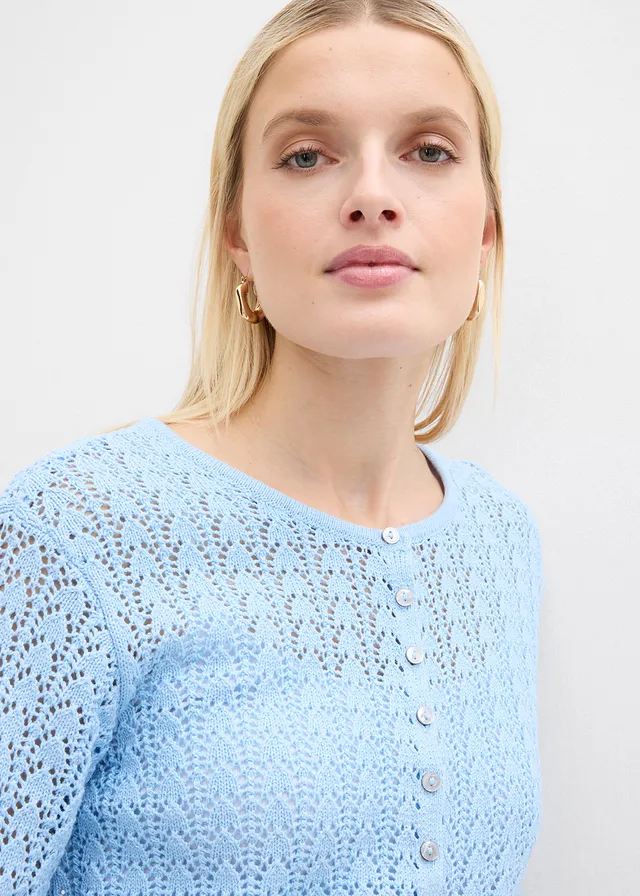 Ajour vest van katoen • lichtblauw • product-page.page-title-suffix