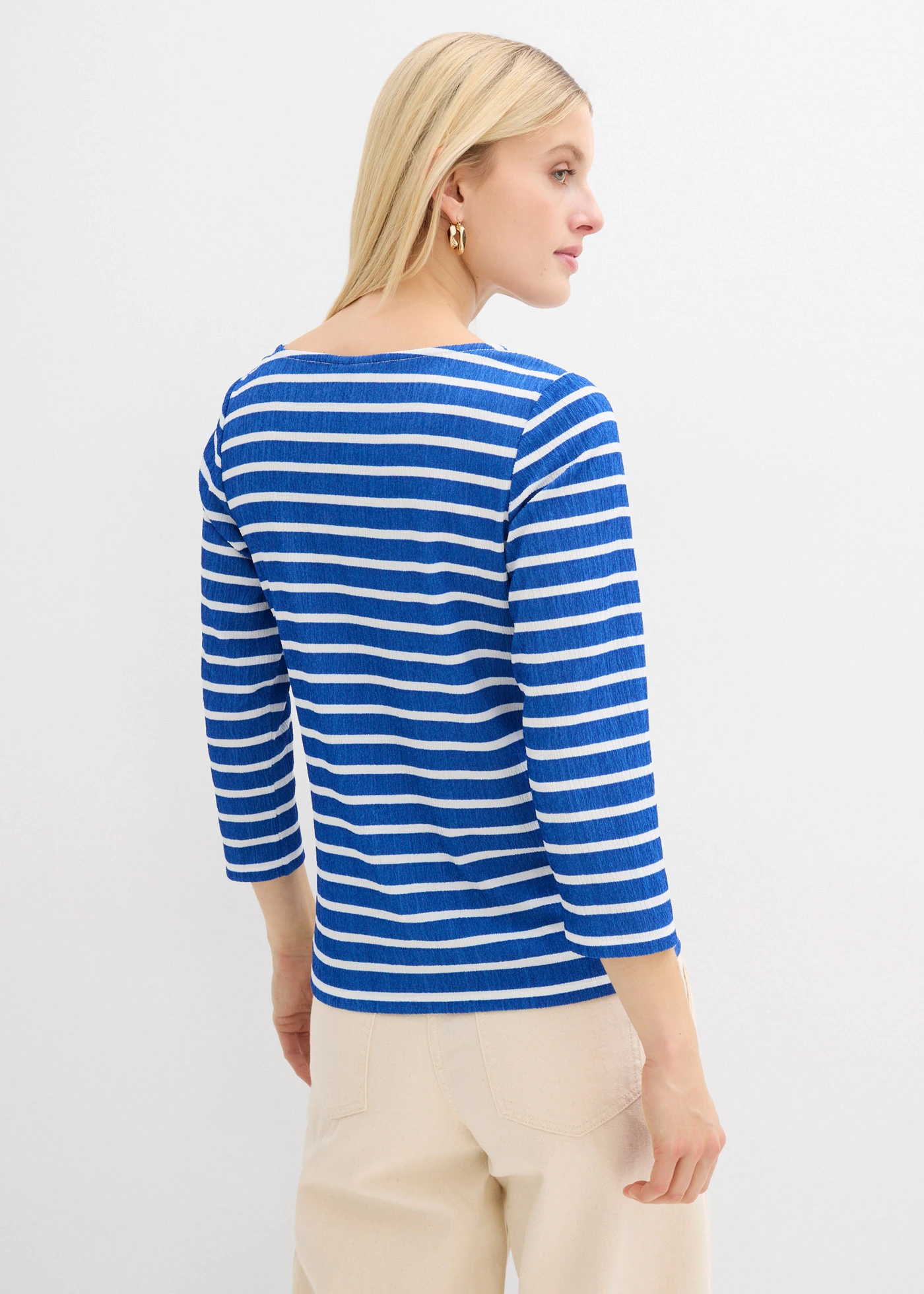 Bluză tricot • albastru arctic-alb cu dungi • magazin bonprix