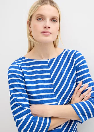 Bluză tricot • albastru arctic-alb cu dungi • magazin bonprix