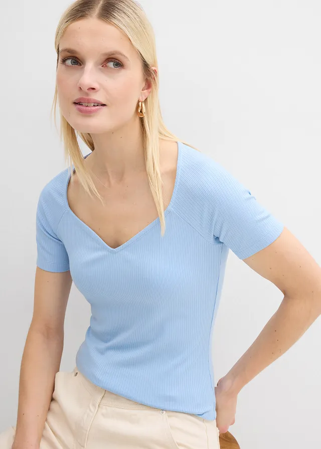 Geribd shirt in een viscosemix • lichtblauw • product-page.page-title-suffix
