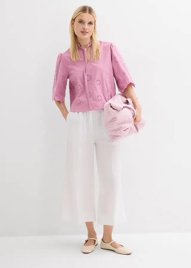 Korte tuniek met broderie anglaise • mauve • product-page.page-title-suffix