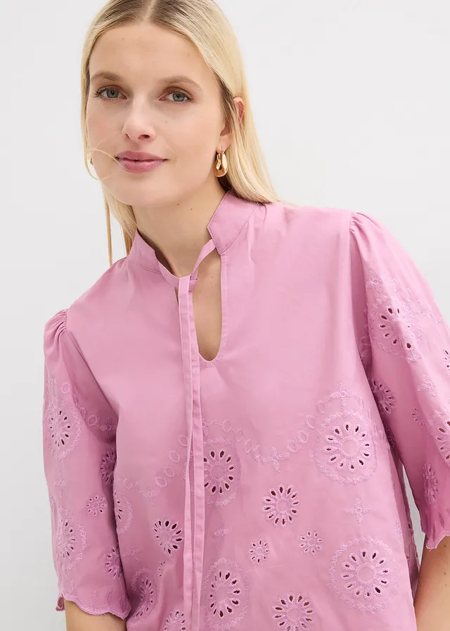 Korte tuniek met broderie anglaise • mauve • product-page.page-title-suffix