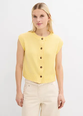 Gebreid vest • lichtgeel • bonprix online shop