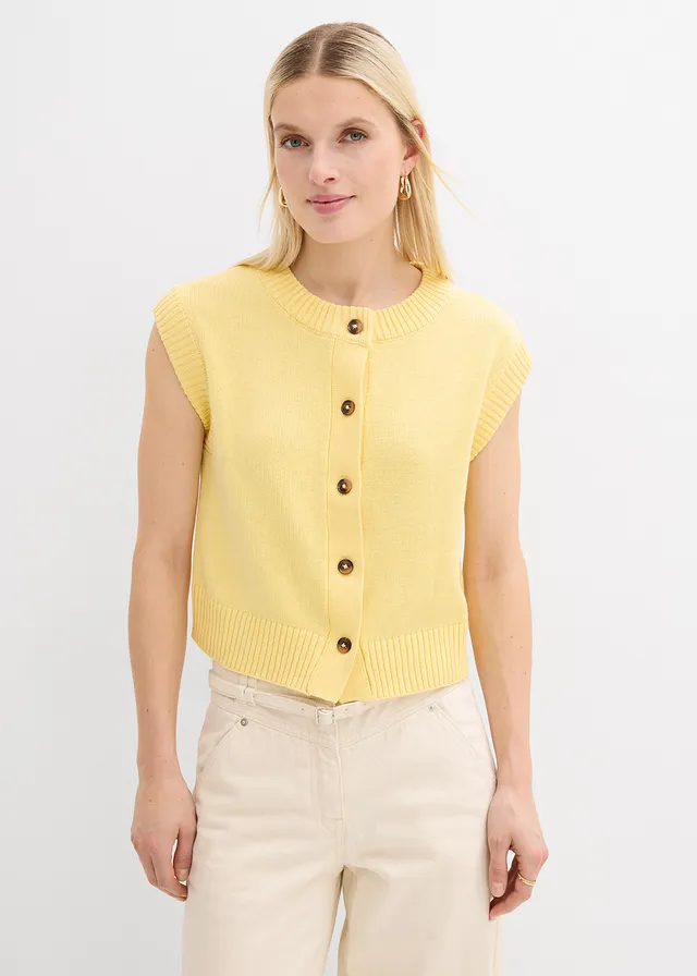 Gebreid vest, Kleur: lichtgeel