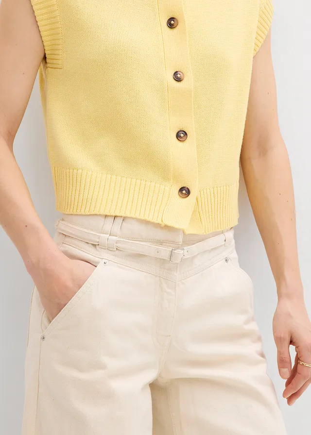 Gebreid vest • lichtgeel • product-page.page-title-suffix