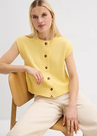 Vestă tricotată • galben deschis • magazin bonprix