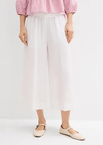 Culotte van een zachte viscose-mix, Kleur: wit