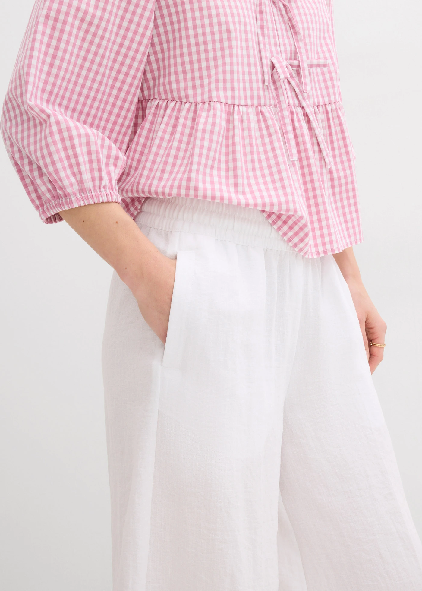 Pantaloni Culotte din amestec moale de viscoză • alb • magazin bonprix