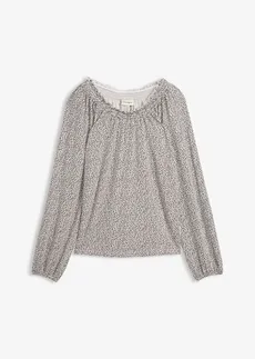 Bluză cu mâneci lungi din material cu viscoză