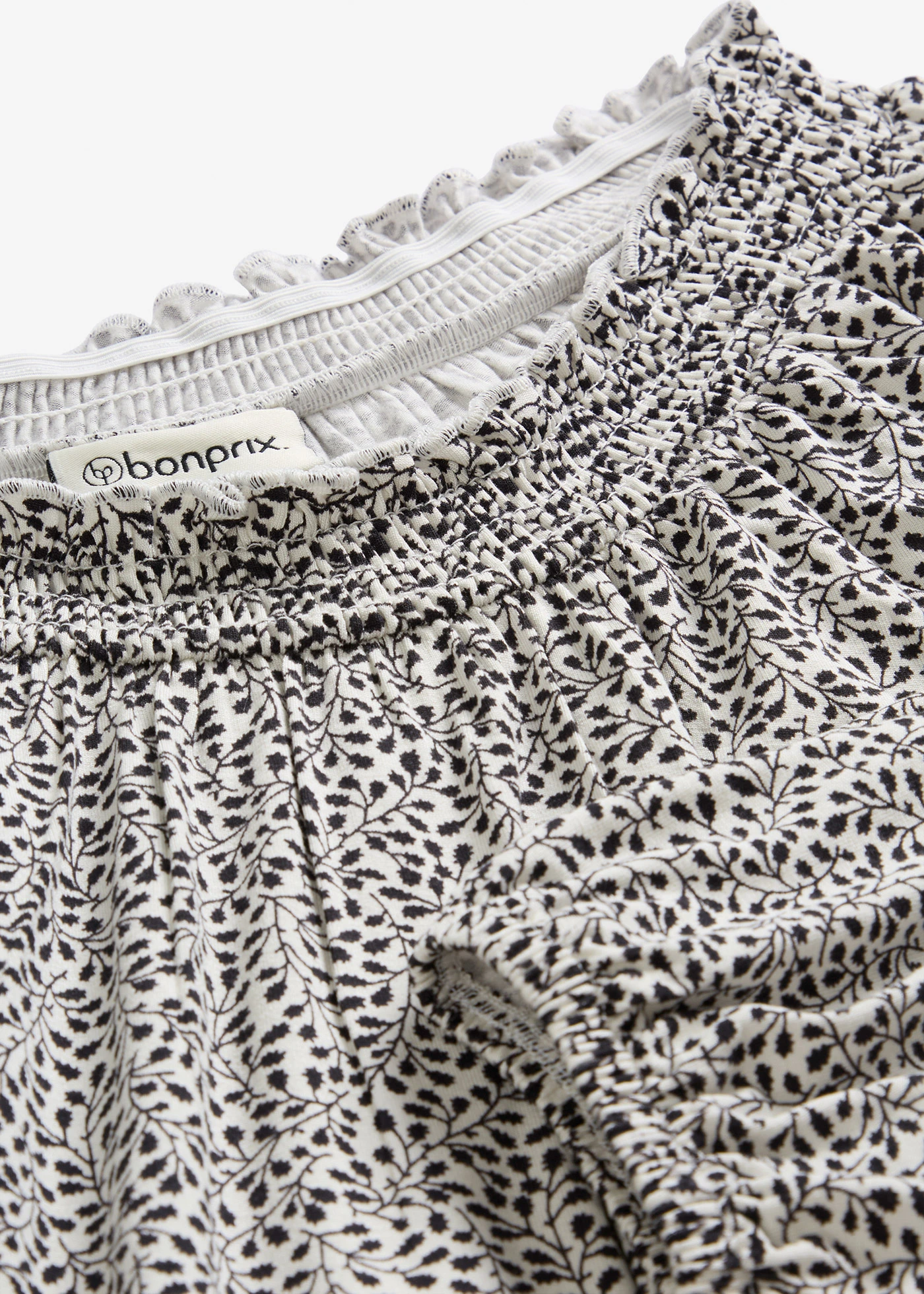 Longsleeve in een viscosemix • wolwit-zwart • bonprix online shop