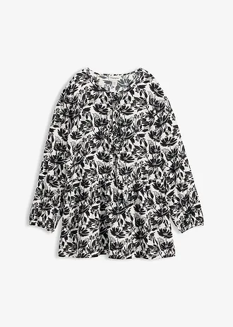 Lange tuniek van viscose • wit-zwart gedessineerd • bonprix online shop