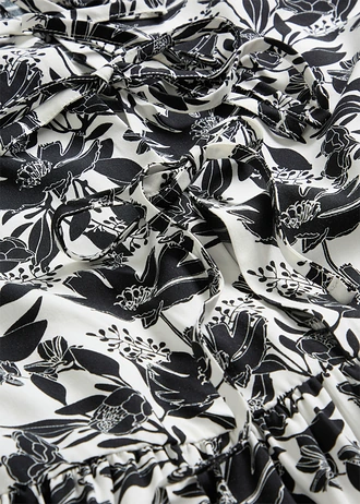 Długa tunika z wiskozy • biało-czarny z nadrukiem • sklep bonprix