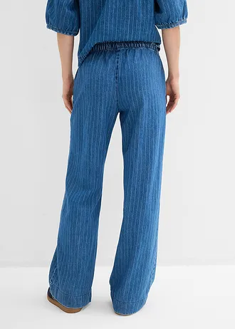 Wide leg jeans van katoen • blue stone gestreept • bonprix online shop