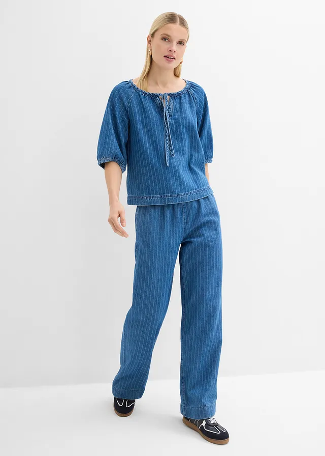 Denim tuniek van katoen • blauw denim gestreept • product-page.page-title-suffix