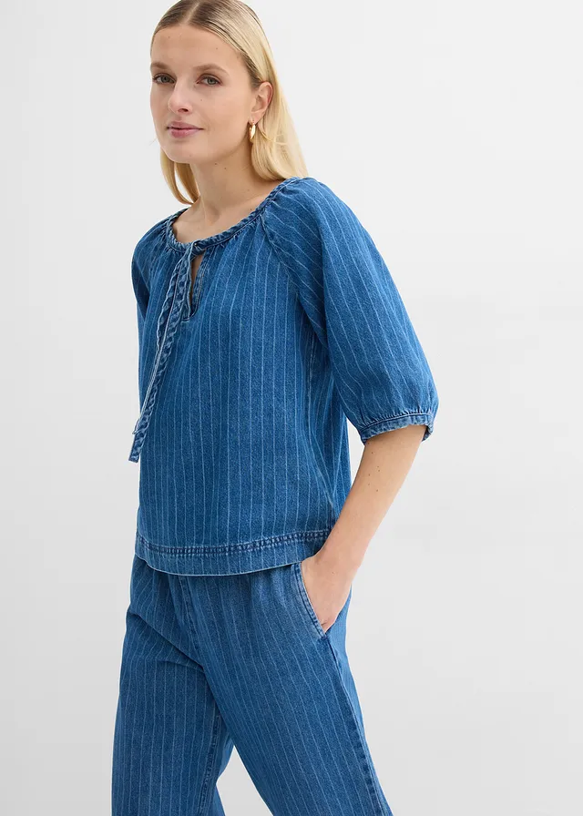 Denim tuniek van katoen • blauw denim gestreept • product-page.page-title-suffix