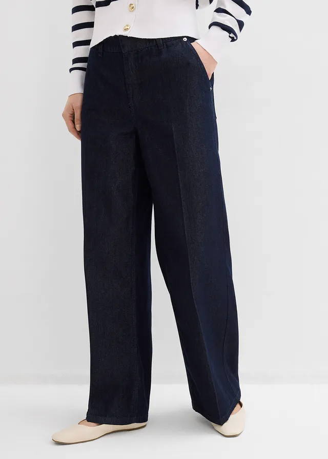 Wide leg jeans, straight • donkerblauw denim • product-page.page-title-suffix