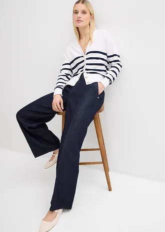 Jeansy wide leg, straight • ciemnoniebieski denim • sklep bonprix