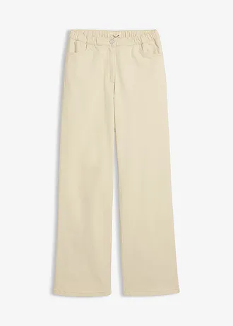 Pantalon palazzo à taille haute et élastiquée