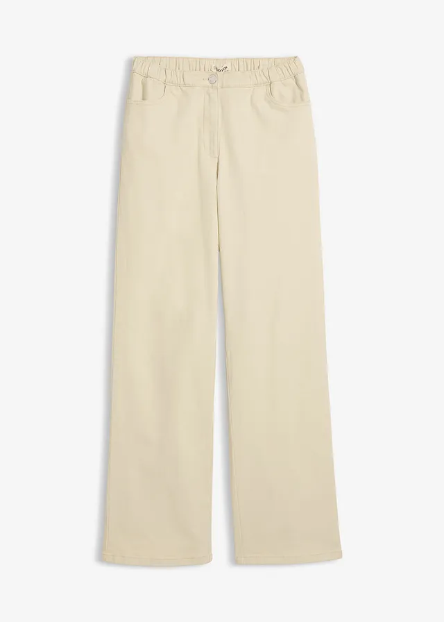 Pantalon palazzo à taille haute et élastiquée