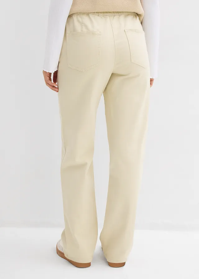 Pantalon palazzo à taille haute et élastiquée • sable clair • product-page.page-title-suffix