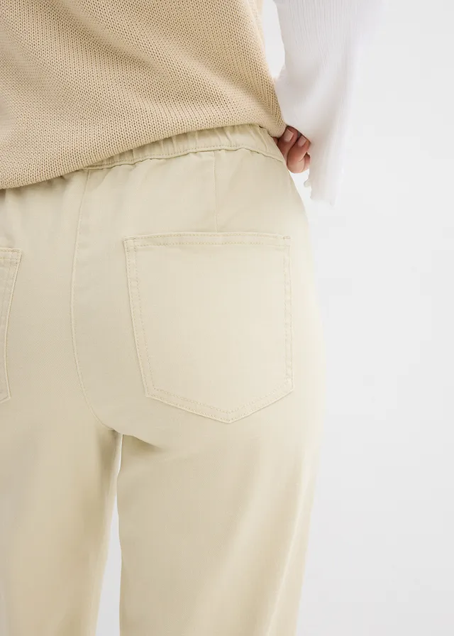 Pantalon palazzo à taille haute et élastiquée • sable clair • product-page.page-title-suffix